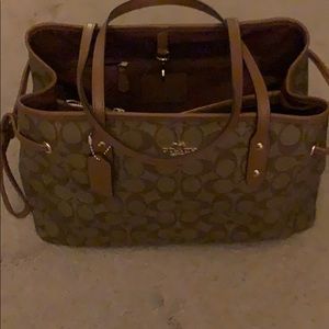 Brown Coach ladies hand bag